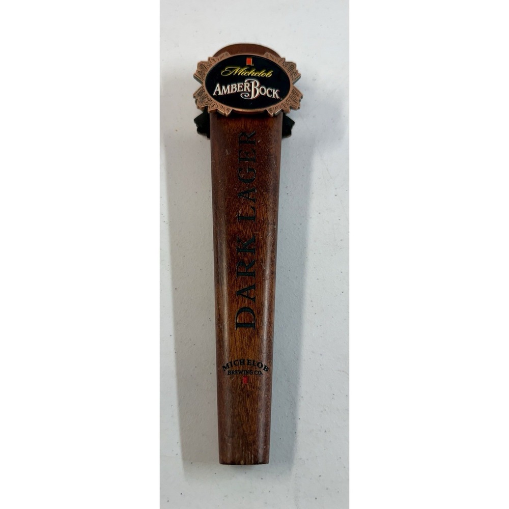 Michelob Amber Bock Dark Lager Wood Beer Tap Handle 11 Inch Mancave Bar Pub